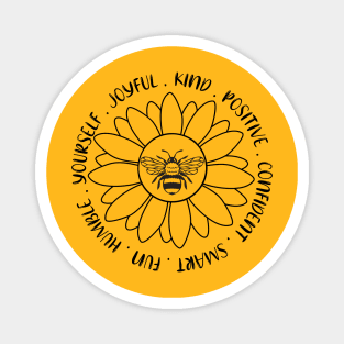 Bee Kind, Stay Positive, Be Yourself Funny Bee Lover Shirt Magnet